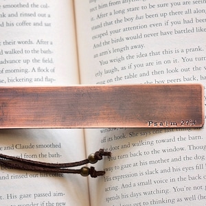 Bible Verse Bookmark | Custom Personalized Religious Christian | Hand Stamped Copper Book Lover Graduation Gifts