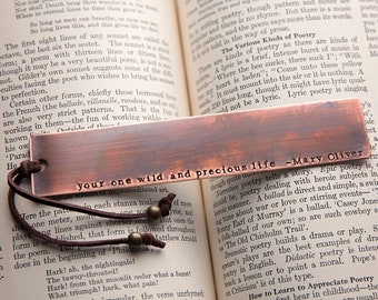 Custom Copper Bookmark | Personalized Hand Stamped | Birthday 7-Year Anniversary Gift