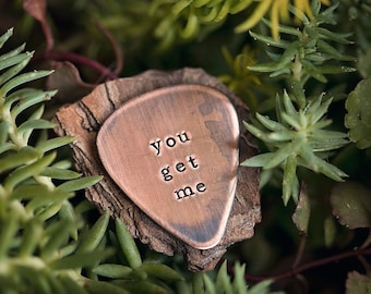 CUSTOM Guitar Pick |  Hand Stamped Copper Personalized | Music Lover Father&#39;s Day Gift for Husband Boyfriend Son