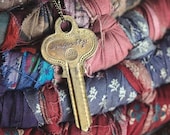 Vintage Ornate Key Necklace Custom Hand Stamped Vintage Boho Jewelry Giving Key Personalized Gifts for Her Unisex Key Necklace
