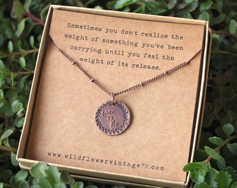 New Beginnings Necklace | Free to Fly | Hand Stamped | Overcoming Grief, Loss or Divorce Encouragement