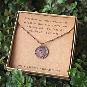 New Beginnings Necklace | Free to Fly | Hand Stamped | Overcoming Grief, Loss or Divorce Encouragement