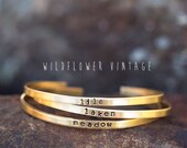 Skinny Personalized Stacking Cuff Bracelet Custom Name Jewelry Valentine 39 s Day Baby Shower Gifts for New Mom Bridesmaid Gift