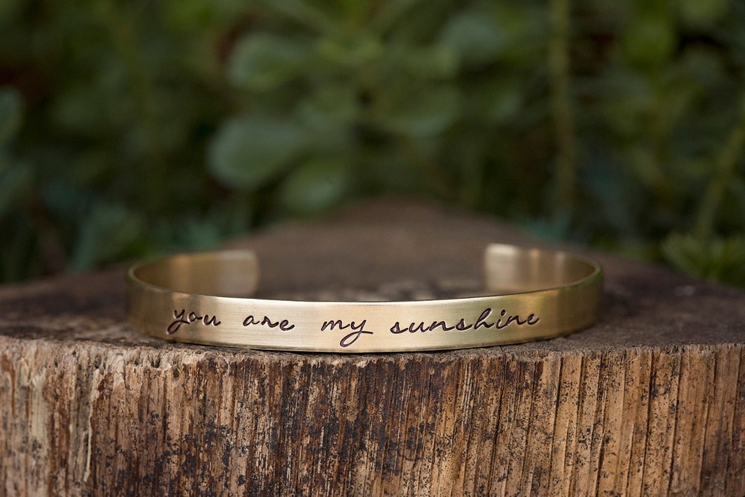 You Are My Sunshine Bracelet | Hand Stamped Jewelry Mother Daughter Wife Girlfriend Mother's Day ...