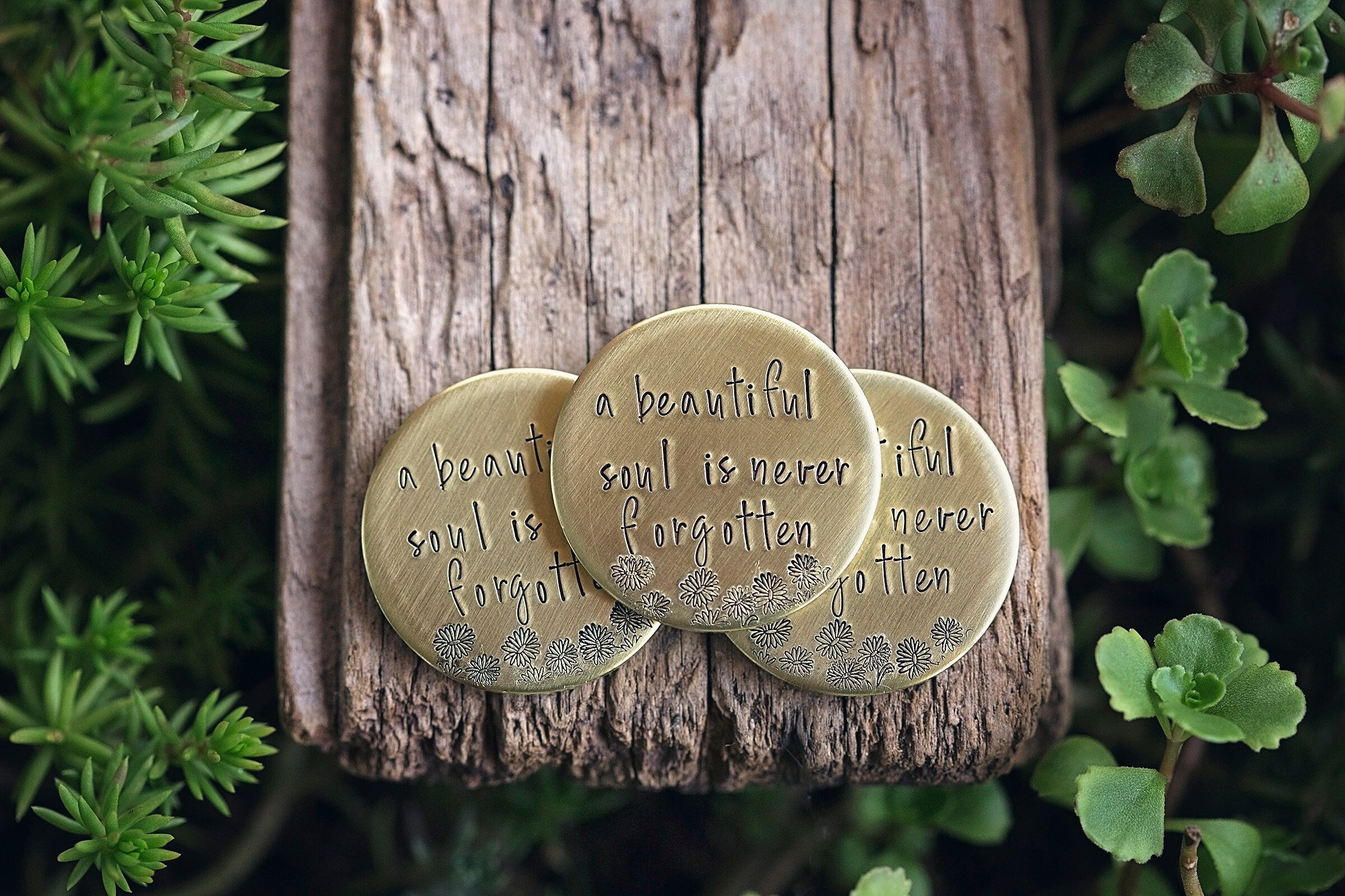Token Unforgettable Example Hand Stamped Brass Memorial Token | Remembrance Gift - Etsy