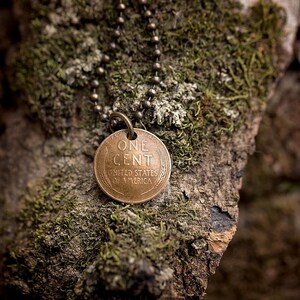 Lucky Penny Necklace | Authentic Vintage Wheat Penny Jewelry | Good Luck Charm Gift image 3