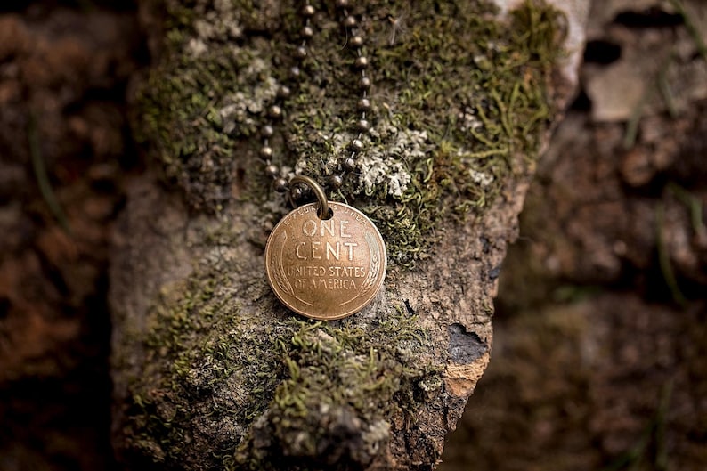 Lucky Penny Necklace | Authentic Vintage Wheat Penny Jewelry | Good Luck Charm Gift image 3