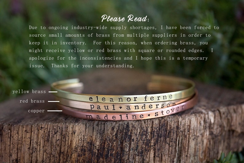 CUSTOM Word of the Year Bracelet Intention Setting Mindfulness Mantra Personalized Skinny Stacking Cuff Hand Stamped Jewelry Gift image 2