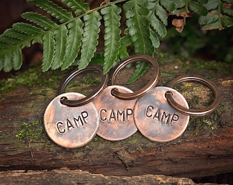 Custom Hand Stamped Copper Key Chain | Vintage Style Gift