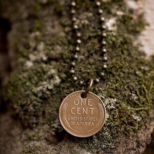 Lucky Penny Necklace | Authentic Vintage Wheat Penny Jewelry | Good Luck Charm Gift image 5