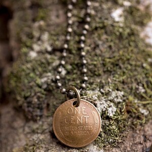 Lucky Penny Necklace | Authentic Vintage Wheat Penny Jewelry | Good Luck Charm Gift image 6