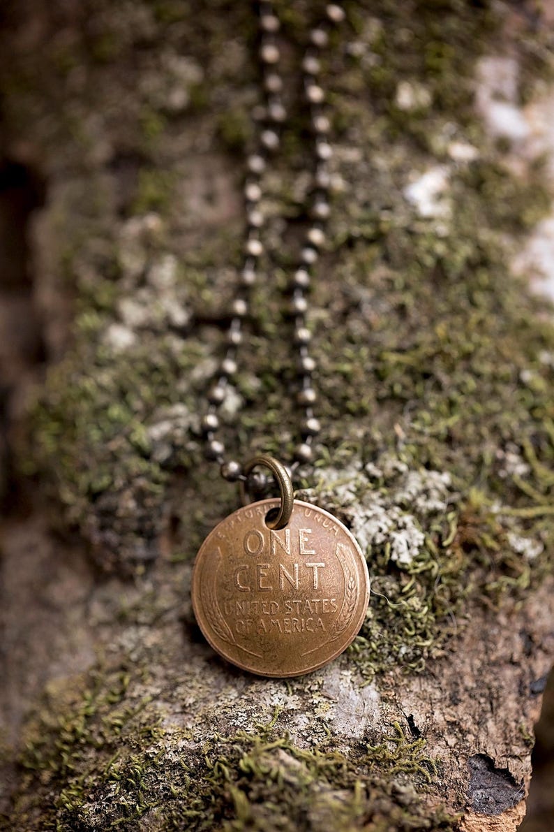 Lucky Penny Necklace | Authentic Vintage Wheat Penny Jewelry | Good Luck Charm Gift image 6