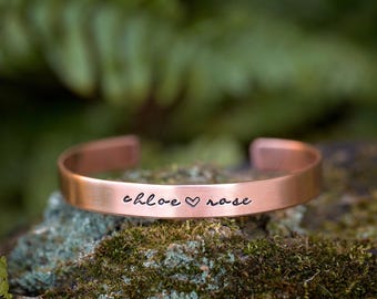 Personalized Name Bracelet | Hand Stamped Cursive Jewelry