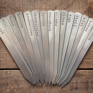 Custom Aluminum Garden Marker Metal Herb Stake Handstamped Personalized Plant Marker Gardening Supplies & Accessories image 6