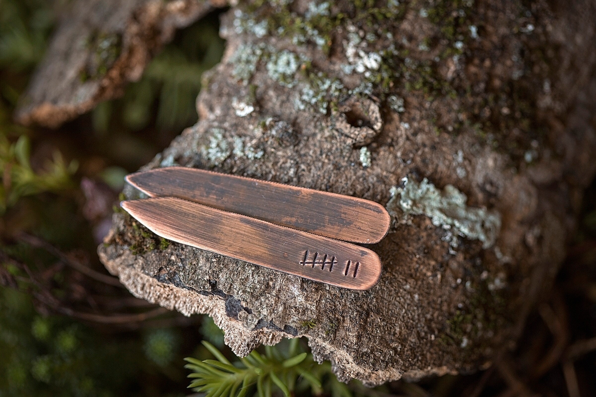 Distressed Copper Collar Stays 7 Year Anniversary Gift, Personalized