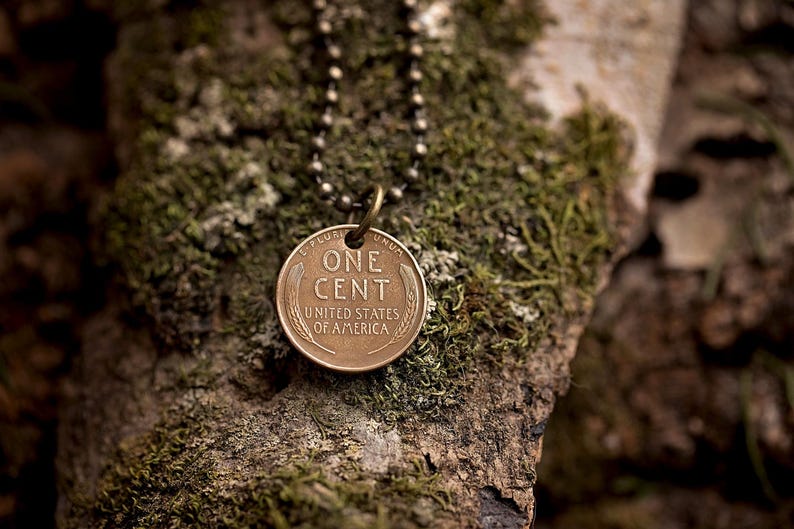 Lucky Penny Necklace | Authentic Vintage Wheat Penny Jewelry | Good Luck Charm Gift image 2