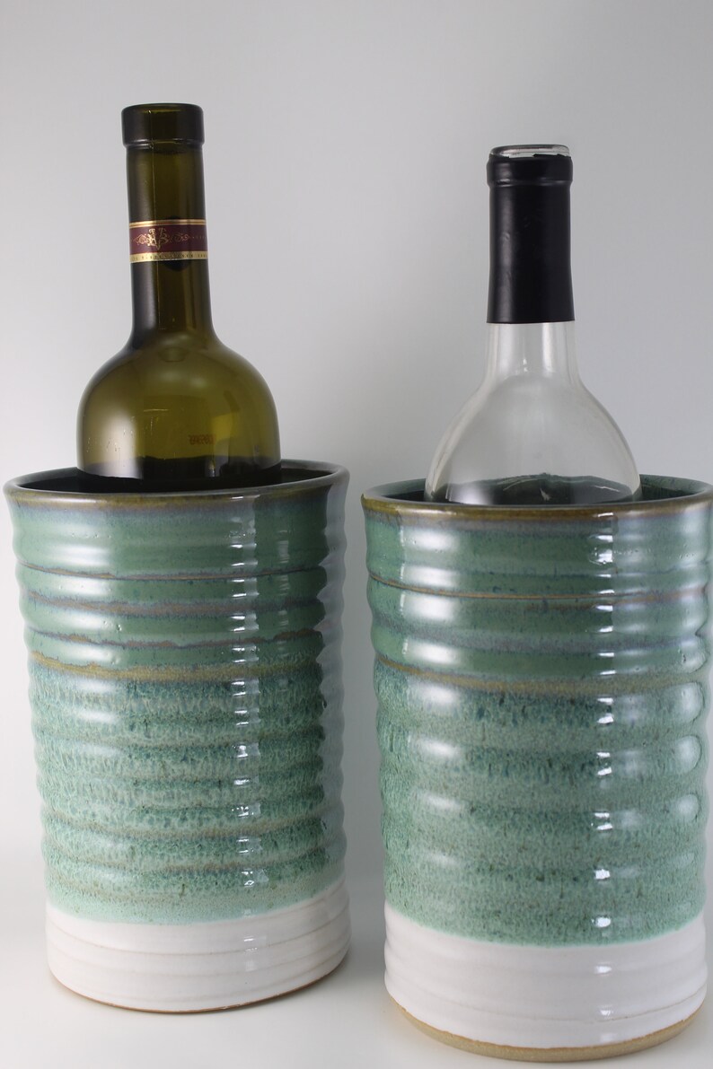 MULTI USES Handmade Stoneware Wine Chiller Flower Vase Etsy