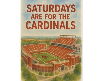 Louisville Cardinals Poster watercolor, CollegeFootball Art, Home Decor,Gift for Fans, Saturdays Are for the Cardinals, game Day Decor, DORM