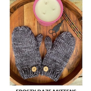 Easy Mittens Knitting Pattern, Winter Gloves Knitting Pattern, Chunky Gloves Pattern, Knitted Mittens Pattern