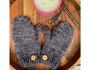 Easy Mittens Knitting Pattern, Winter Gloves Knitting Pattern, Chunky Gloves Pattern, Knitted Mittens Pattern