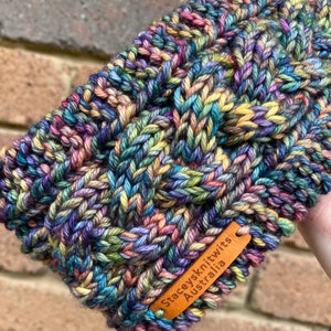 Cable headband PATTERN knitted, black earwarmer, easy knit pattern headband, earwarmer pattern, beginner knitting headband image 2