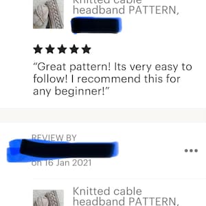 Cable headband PATTERN knitted, black earwarmer, easy knit pattern headband, earwarmer pattern, beginner knitting headband image 5