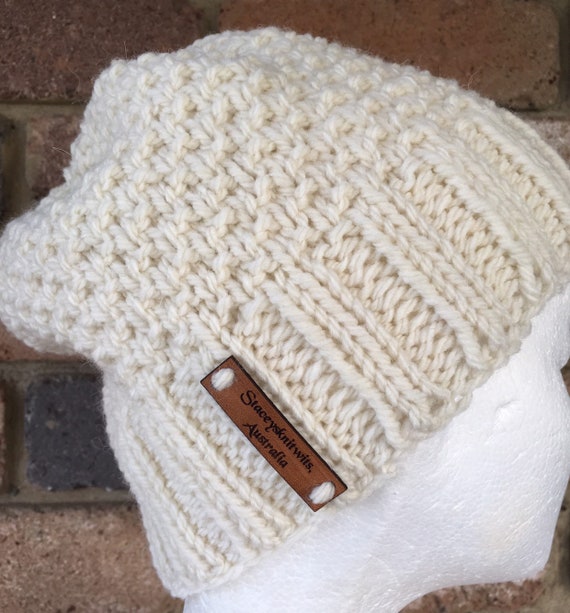 Easy Knit Beanie Pattern,  Ladies beanie knitting pattern, easy beanie pattern, learn to knit beanies, PDF digital download pattern ENGLISH