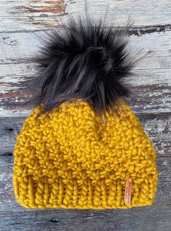 Ladies Beanie Mustard Hat Mens Beanie 