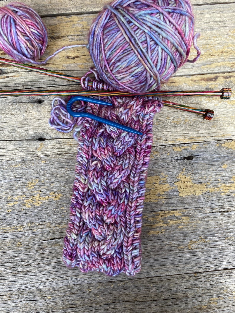 Cable headband PATTERN knitted, black earwarmer, easy knit pattern headband, earwarmer pattern, beginner knitting headband image 3