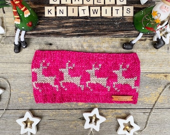 Christmas Headband Pattern, Reindeer Headband, Knitted Christmas Headband, Knitting Pattern, Reindeer Knitting Pattern, Christmas Knitting,