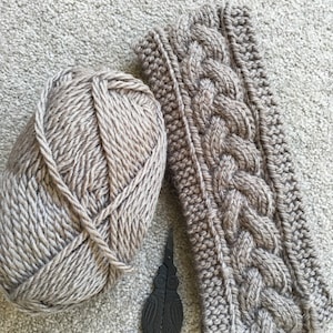 DIGITAL DOWNLOAD Cable headband PATTERN knitted, black earwarmer, easy knit pattern headband, earwarmer pattern, beginner knitting headband
