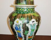 30 off Attributed Kangxi period Chinese Wucai porcelain enamel top glazed eight immortal 39 s wisemen in bamboo竹林八仙冷三彩