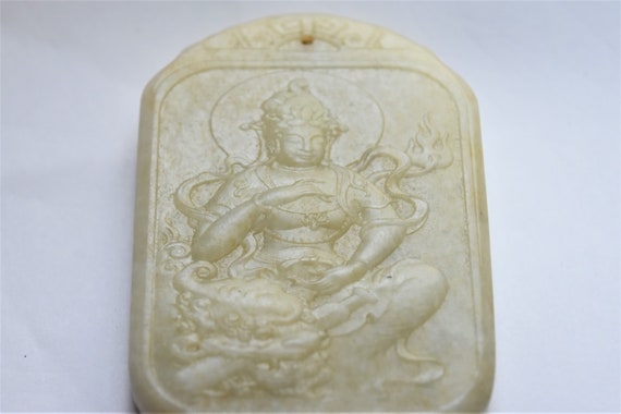 Qing Dynasty Chinese white nephrite Hetian jade p… - image 3