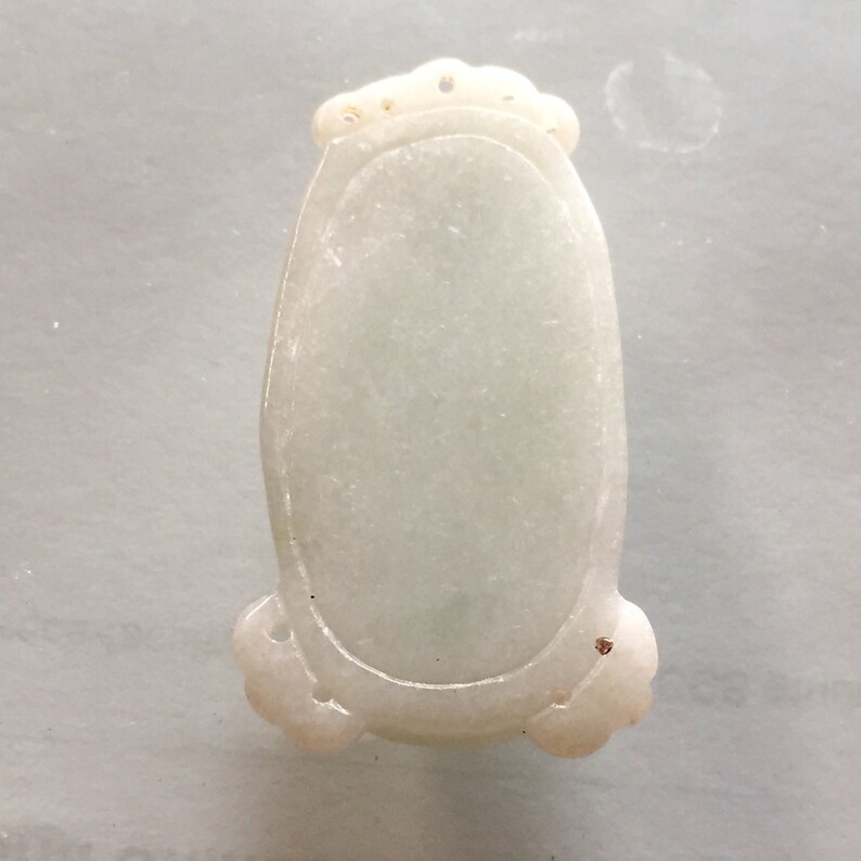 30/% off Antique Chinese late Qing Dynasty natural greenish white jadeite jade pendant or brooch