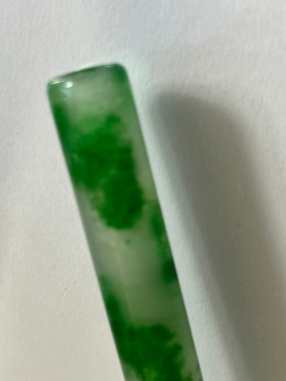 Vintage Chinese translucent light green dyed jade… - image 6