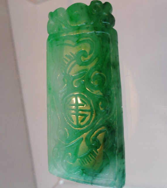 Antique late Qing Dynasty Chinese natural icy gre… - image 3