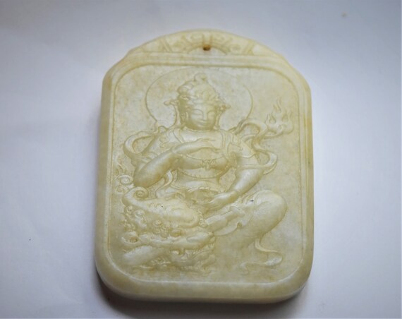 Qing Dynasty Chinese white nephrite Hetian jade p… - image 2