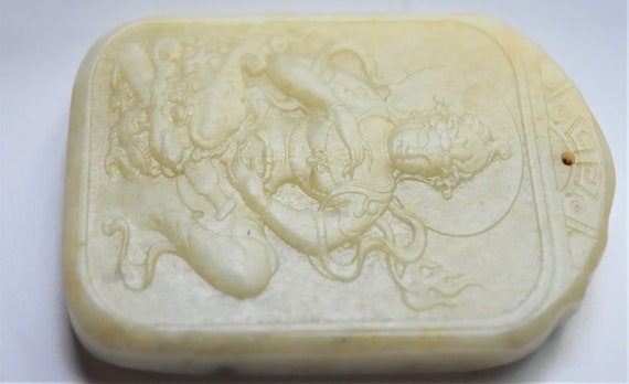 Qing Dynasty Chinese white nephrite Hetian jade p… - image 4