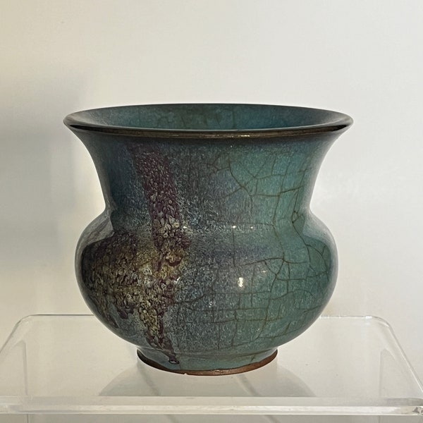 Chinese Jin Dynasty金代钧窑渣斗 13th century Jun kiln imperial porcelain / stoneware trash vessel