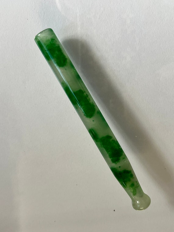 Vintage Chinese translucent light green dyed jade… - image 3