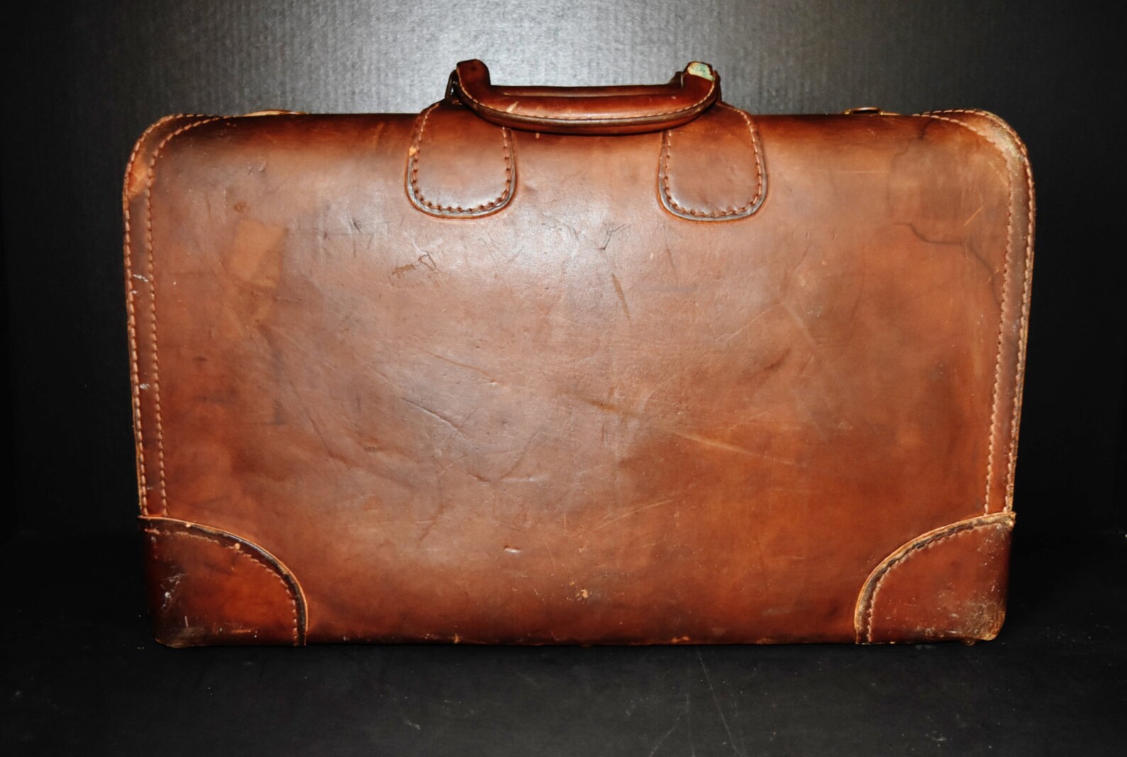Vintage Presto Leather Briefcase Brown Leather Officer or Salesman
