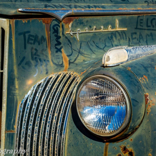 Fine Art Print - Packard 1930's vintage sedan - classic car color photograph - gift, present, home office wall decor furnishings