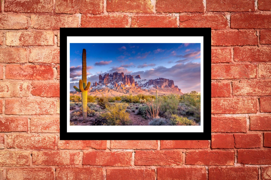 Fine Art Print - Superstition Mountains - With Snow - Scenic Colorful ...