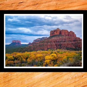 Fine Art Print - Sedona Rocks in Fall - dramatic Arizona desert color  photograph gift ideas present home office wall decor