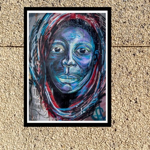 Fine Art Print - Graffiti portrait - colorful graffiti art photograph, gift ideas, present, home office wall decor furnishings