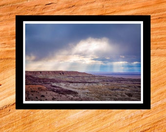 Fine Art Print - Painted Desert Godrays - dramatic Arizona desert color photograph gift ideas present home office wall decor