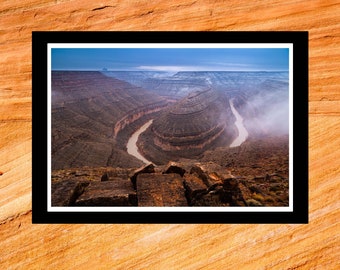 Fine Art Print - Goosenecks State Park - dramatic Utah desert color  photograph gift ideas present home office wall decor