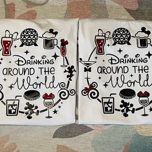 Adult Disney Drinking Around The World Shirt Epcot