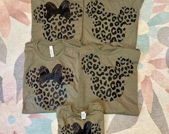 Disney Mickey e Minnie Safari Leopard camicie di famiglia abbinate