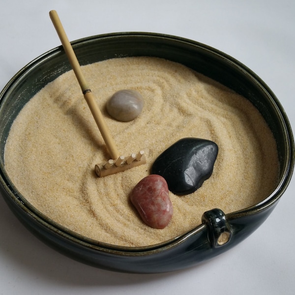 Jardin de sable, Bonseki, Kanshoniwa, méditation sur table, fête des Mères, motif sur sable, contemplation, rocaille japonaise, jardin sur table,